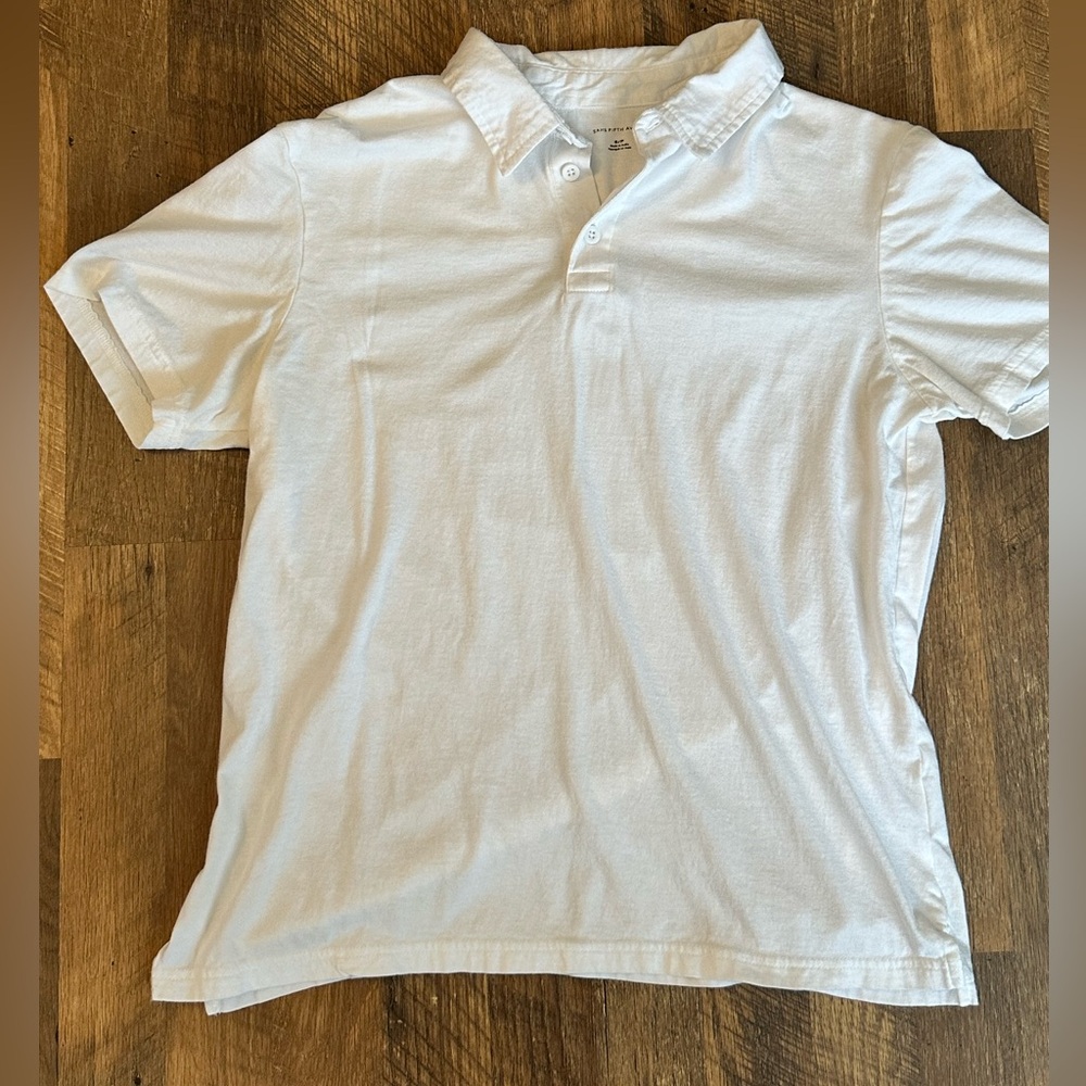 Saks Fifth Avenue Men’s White Polo Shirt- Size- Small